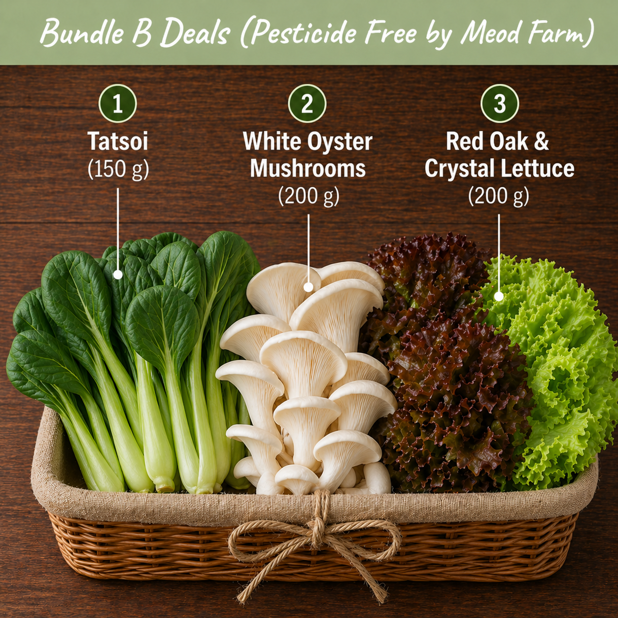Meod 3 Vege For $10 (Set B) 3 For $10 !