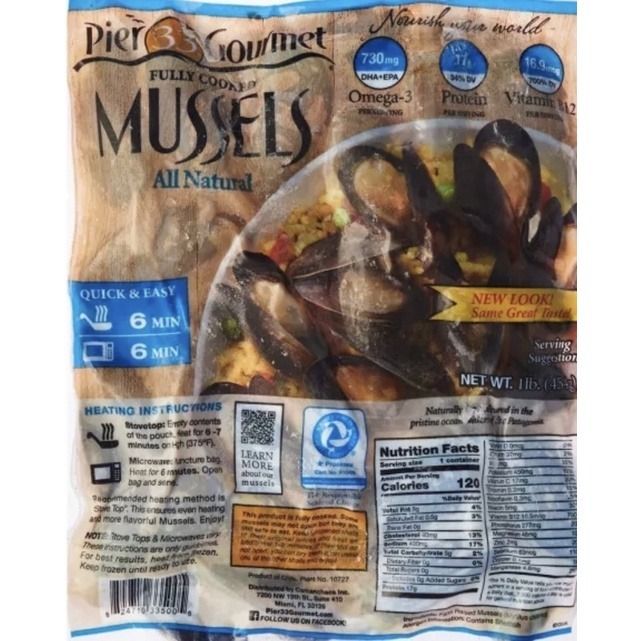 Whole Shell Black Mussel (454g)