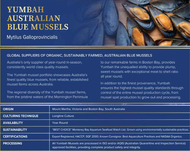 Australian Yumbah Blue Mussels (1kg)