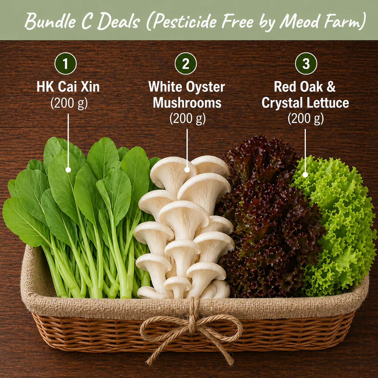 Meod 3 Vege For $10 (Set C)  3 For $10 !