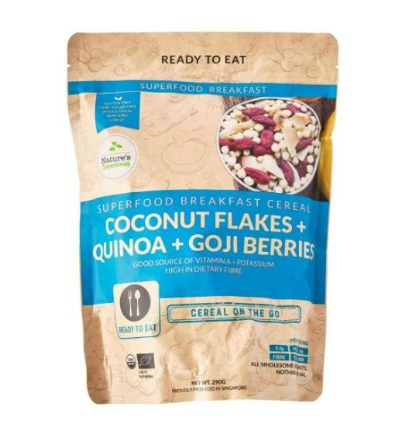 Organic Coconut Flakes – Quinoa – Goji Berries Cereal Mix (290 g)