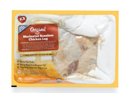 Frozen KS Original Marinated Boneless Chicken Leg – 500g